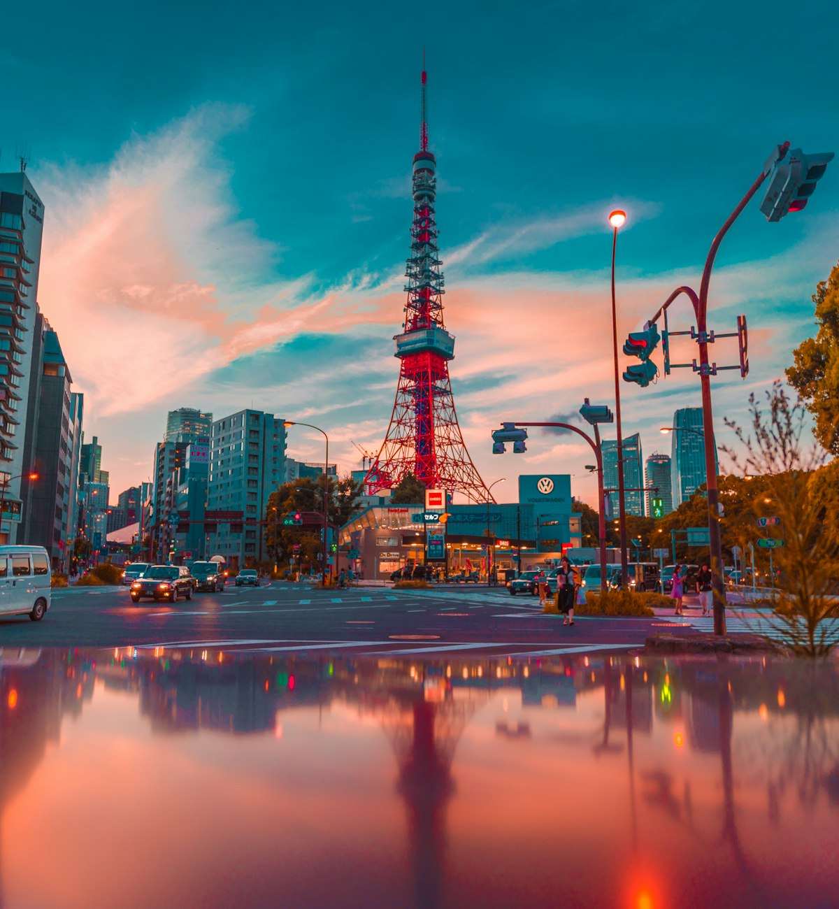 夕暮れの東京タワー
